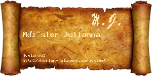 Mösler Julianna névjegykártya